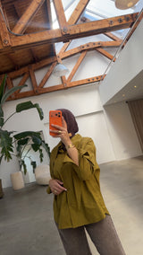 MILA TIE BLOUSE OLIVE