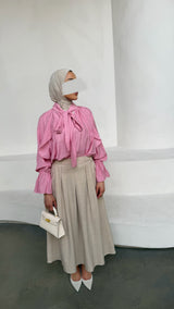 LINDA RUFFLE BLOUSE PINK