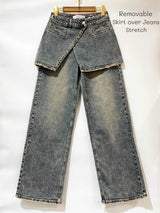 Removable skirt jeans