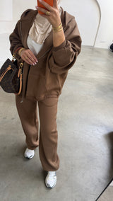 ESSENTIAL OVERSIZED ZIP HOODIE- CAMEL