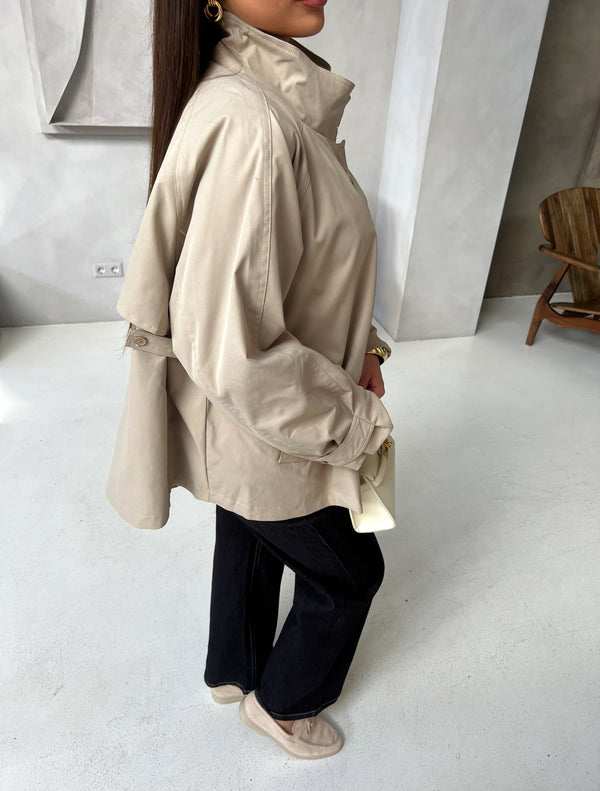 SHORT TRENCH COAT BEIGE