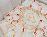 HANORA SIGNATURE SILK SCARF- BLUSH BEIGE