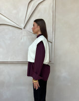 KNITTED GILET ECRU