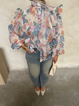 NALA PRINTED BLOUSE BLUE