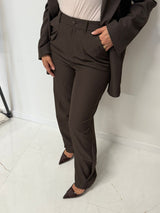 AZILI High-Waist Wide Leg Pantalon CHOCO