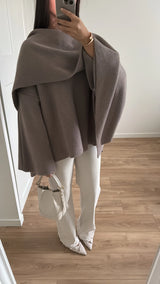 SARA SCARF JACKET TAUPE