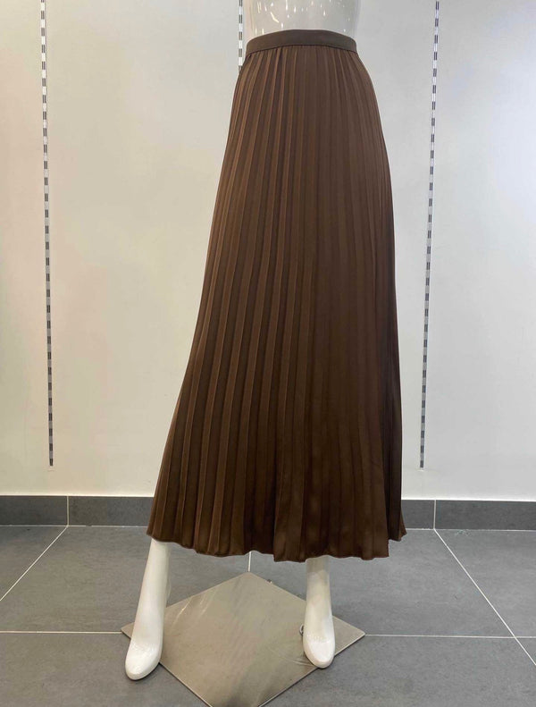 PLISSÉ SKIRT BROWN