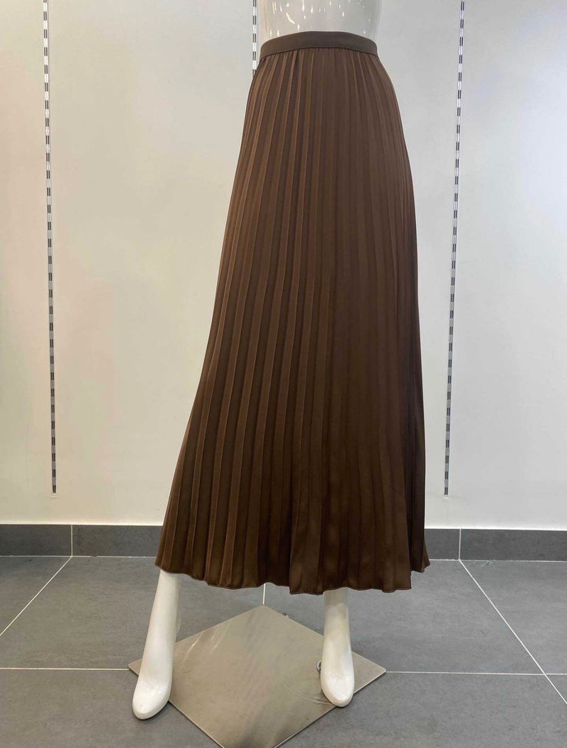 PLISSÉ SKIRT BROWN