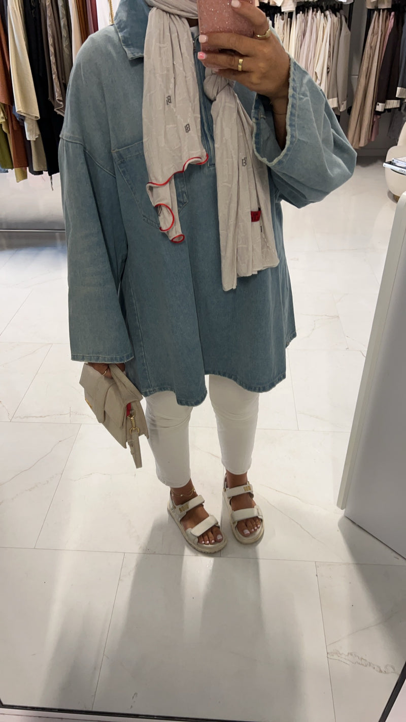 OVERSIZED JEANS JACKET LIGHT BLUE