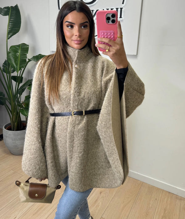 ALVA PONCHO CAMEL