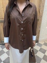 JADE OVERSIZED BLOUSE CHOCO