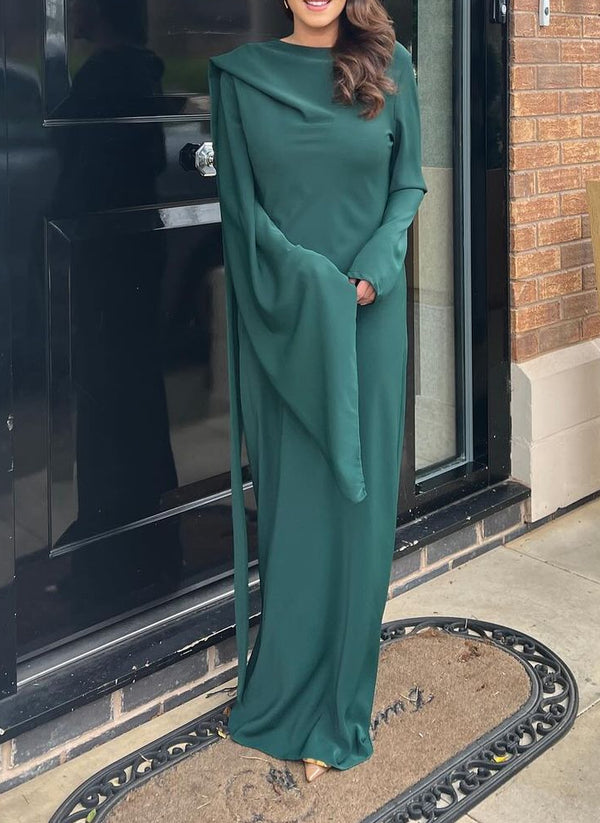 LONG SLEEVE DRESS EMERALD GREEN