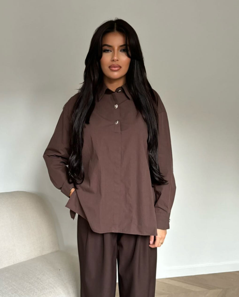 COTTON BLOUSE BROWN