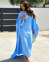 UNIQUE CAPE DRESS LIGHT BLUE