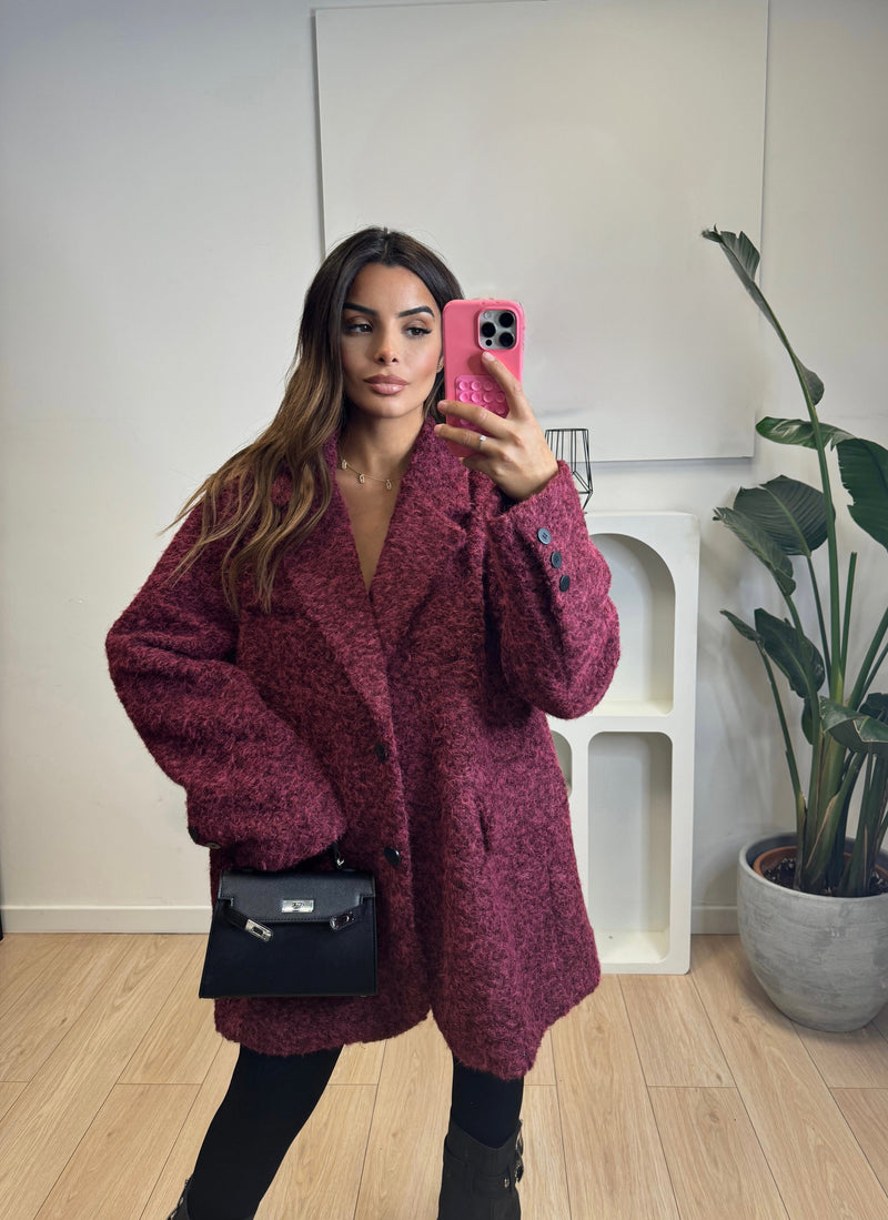 CLARA WOOL OVERSIZED BLAZER BORDEAUX