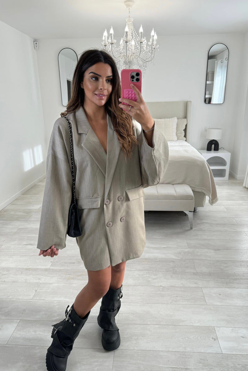 BERRY EXTRA OVERSIZED BLAZER TAUPE