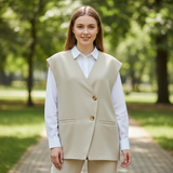 LIANA OVERSIZED GILET BEIGE