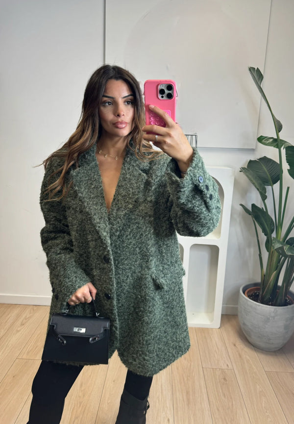 CLARA WOOL OVERSIZED BLAZER GREEN