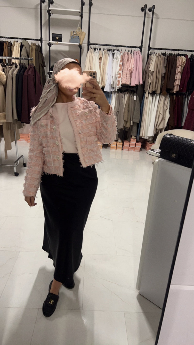 CHLOÉ TWEED BLAZER PINK