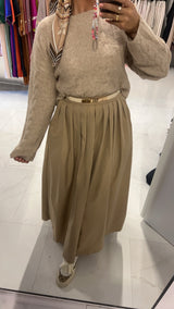 EVA FLARED LONG SKIRT CAMEL