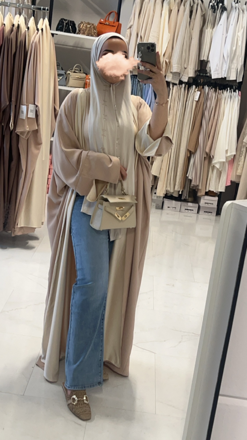 REVERSIBLE ABAYA KHALIJI  BEIGE