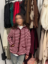 Striped Hooded Cardigan