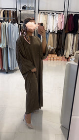 MELINE OVERSIZED STRASS ABAYA KHAKI (N03)