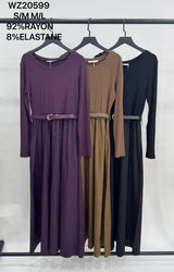 Comfortable maxi dress with belt
