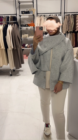 NOUR SHAWL JACKET LIGHT GRAY