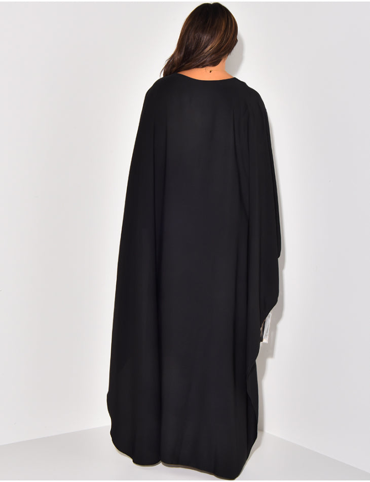 UNIQUE CAPE DRESS BLACK