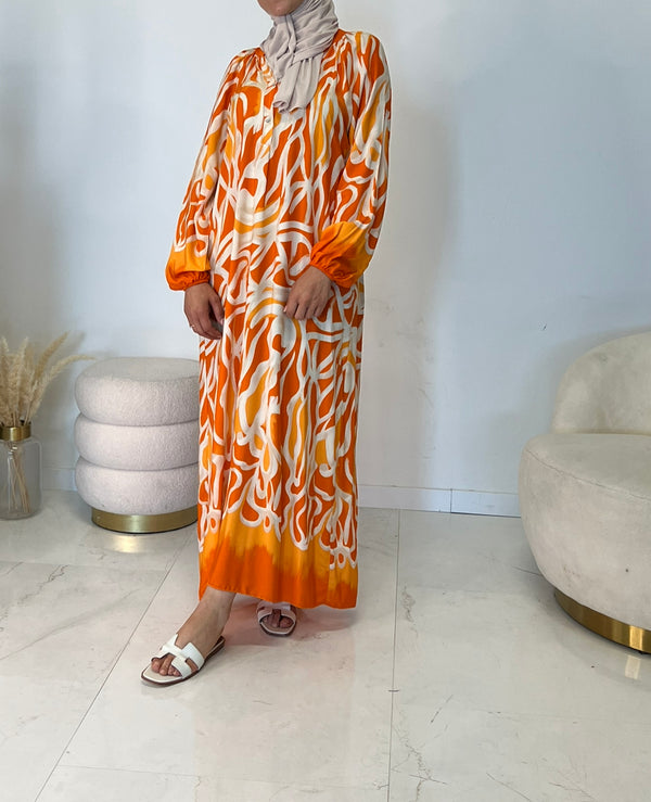 ELVARA COLORED DRESS ORANGE