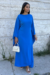 UNIQUE CAPE DRESS BLUE