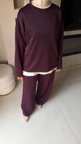 EVERYDAY COMFY SET AUBERGINE