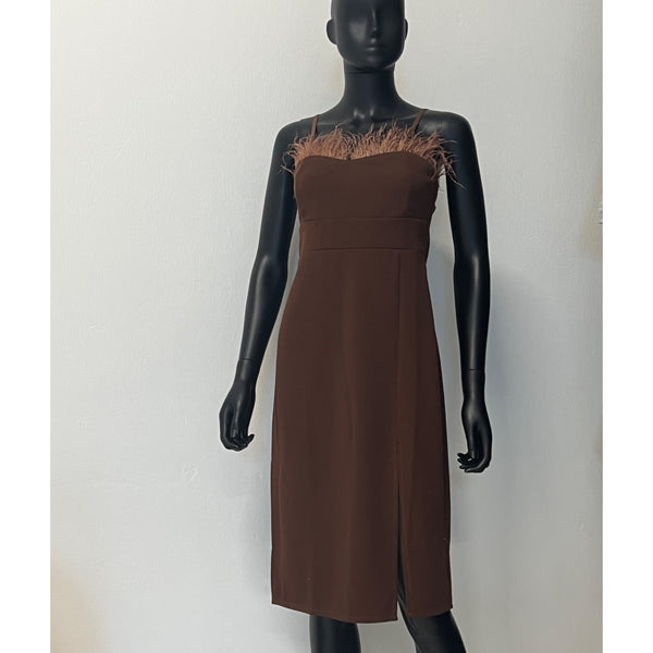 FEATHER DRESS BROWN