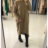 LONG OVERSIZED SWEATER TAUPE