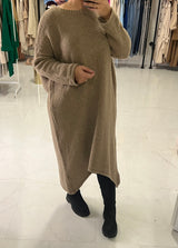 LONG OVERSIZED SWEATER TAUPE